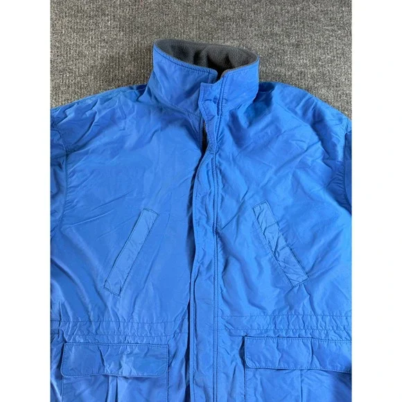 Vintage LL Bean Parka Jacket Mens Large Tall Blue Fleece Lined Utility Gorpcore